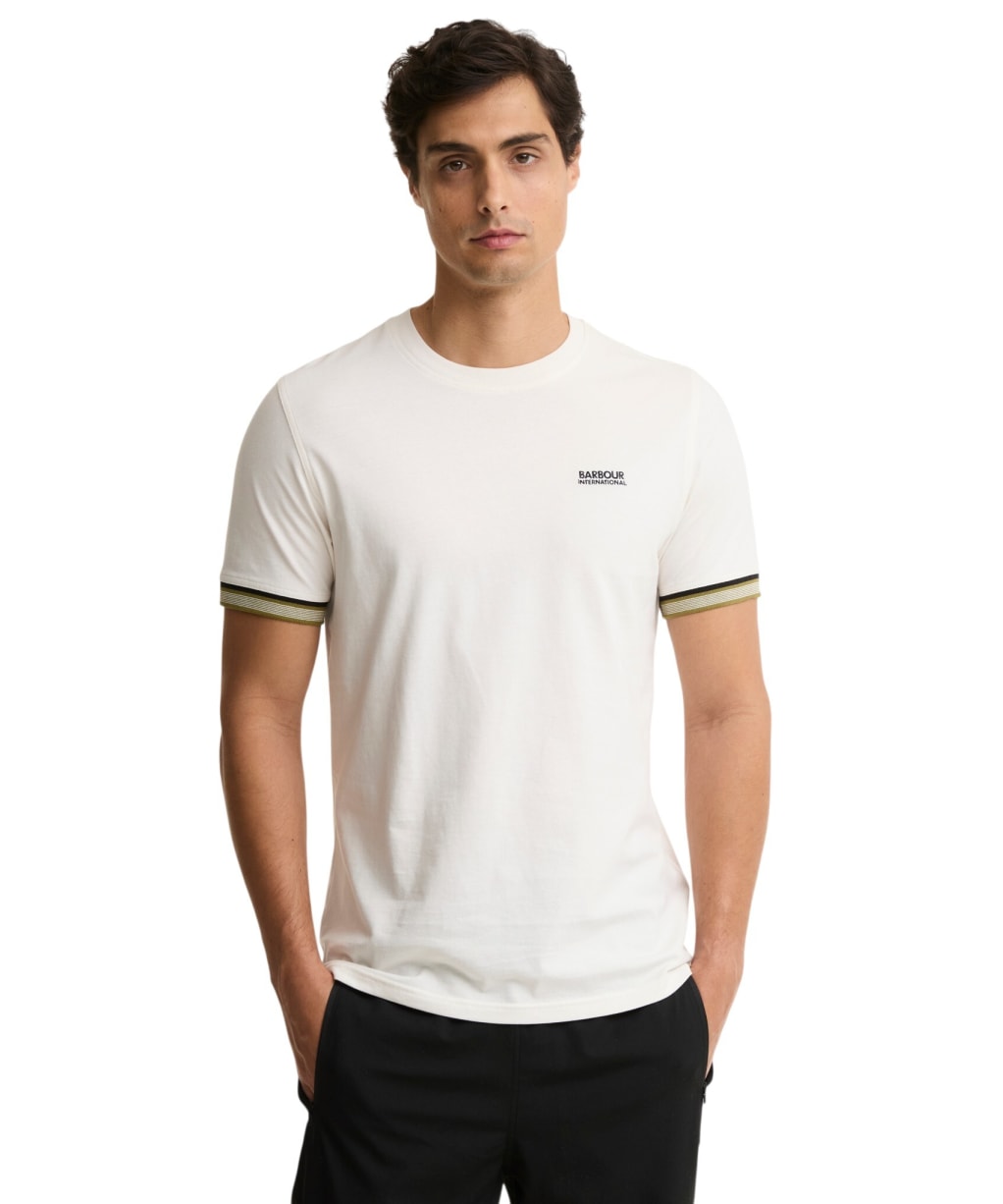 Men's Barbour International Newport Tipped T-Shirt - Whisper White