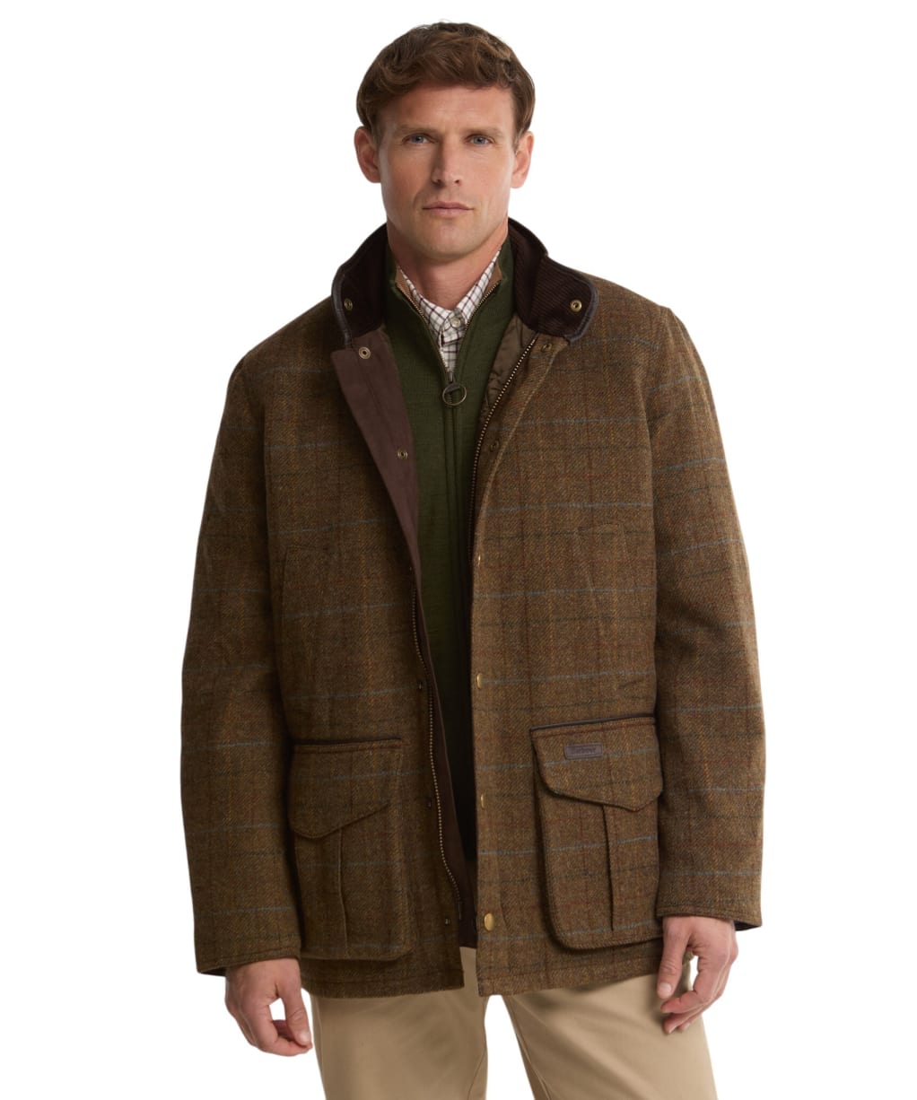 Men's Barbour Hereford Tweed Wool Jacket - Moss Green