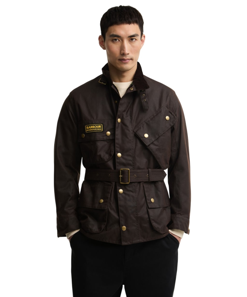 Men's Barbour International Original Waxed Jacket - Dark Brown