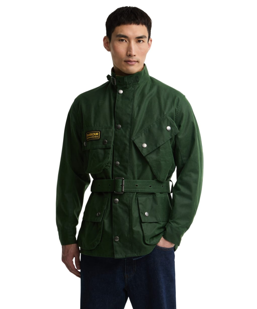 Men's Barbour International Original Waxed Jacket - Racing Green