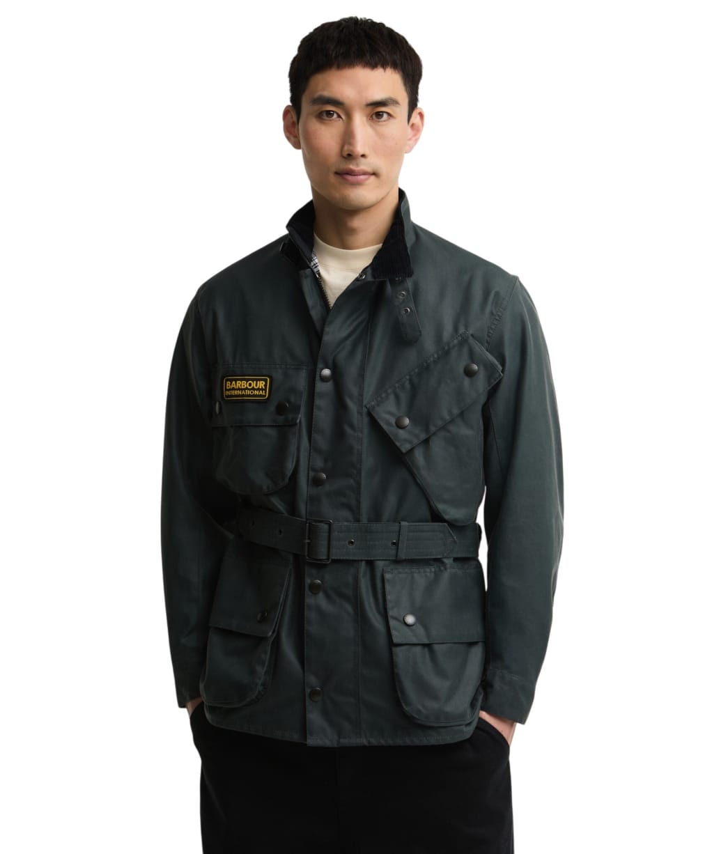 Men's Barbour International Original Waxed Jacket - Dark Slate
