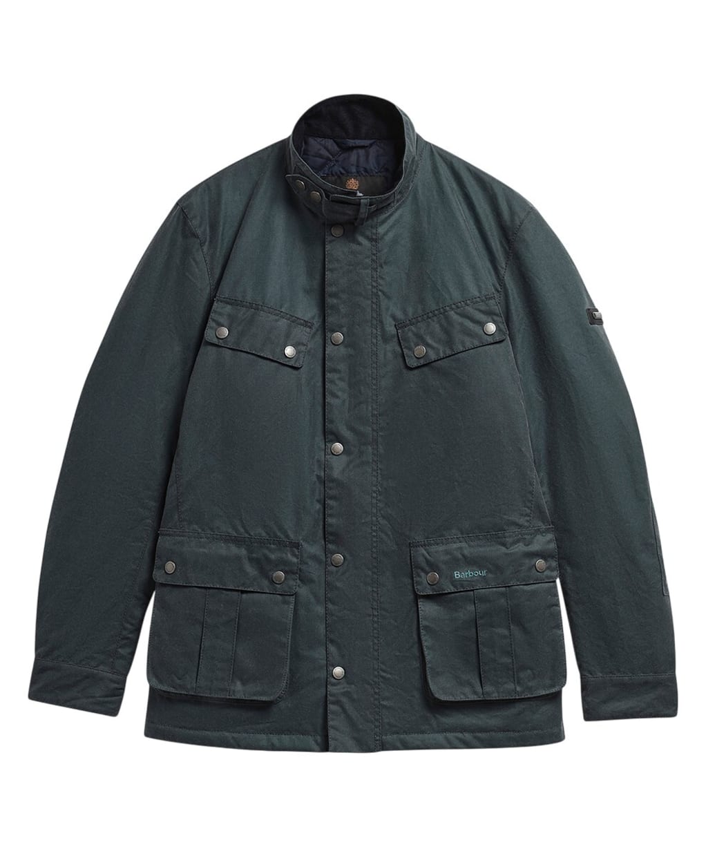 Men's Barbour International Tourer Duke Waxed Jacket - Dark Slate