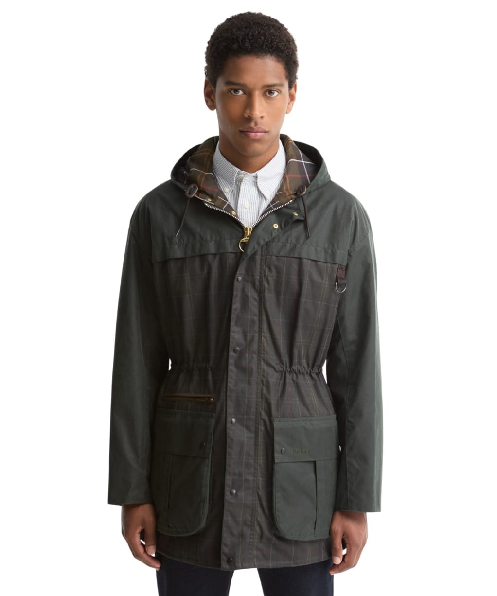 Men's Barbour Icons Tartan Durham Waxed Jacket - Classic Tartan