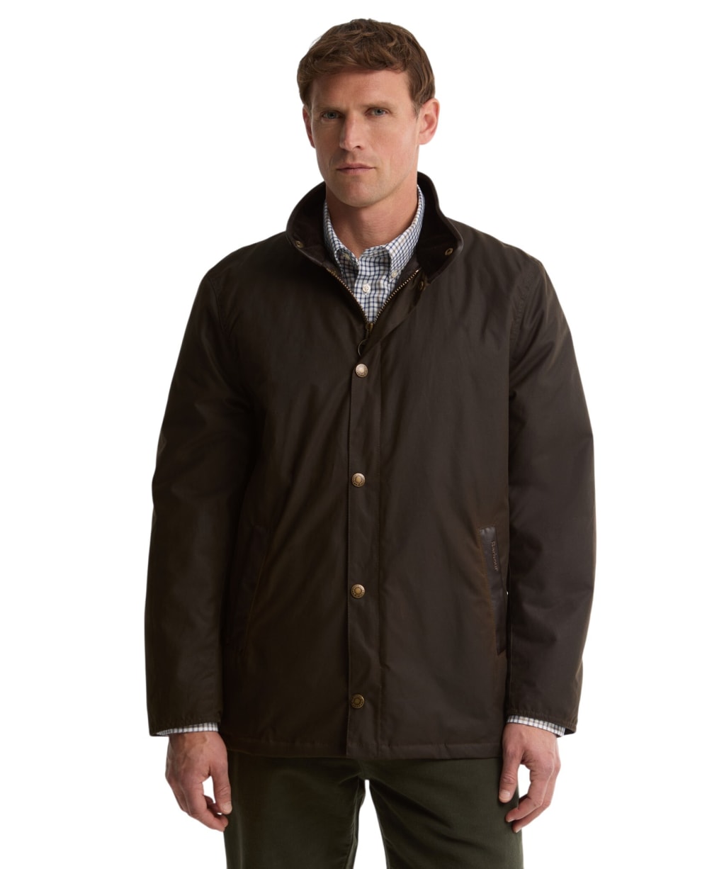 Men's Barbour Crayton Waxed Jacket - Olive