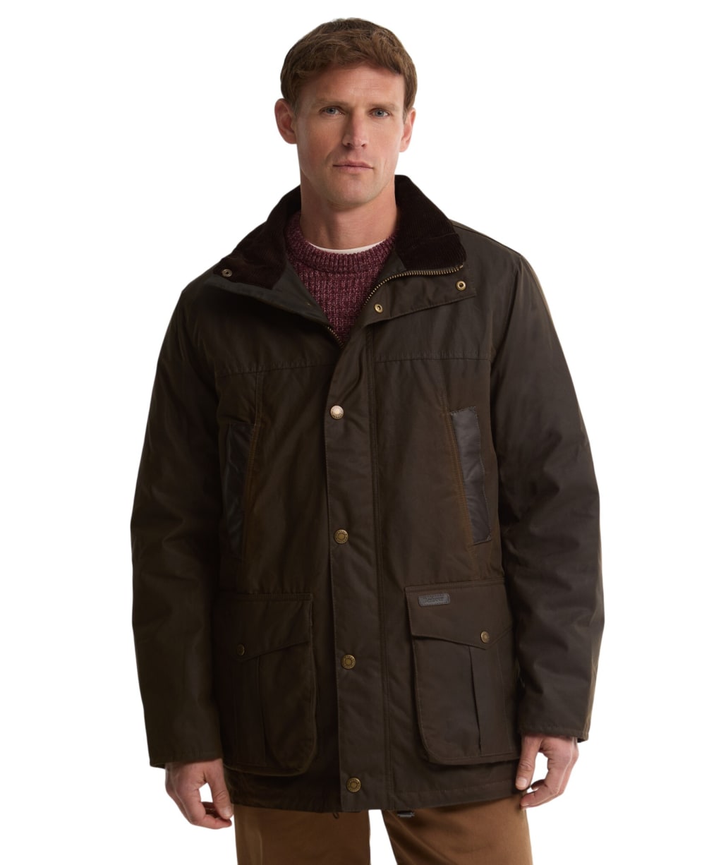 Men's Barbour Sandale Waxed Jacket - Olive