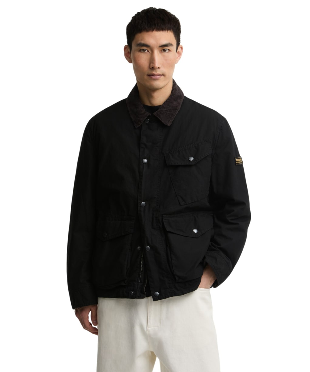 Men's Barbour International Winter Drifter Washed Waxed Jacket - Black