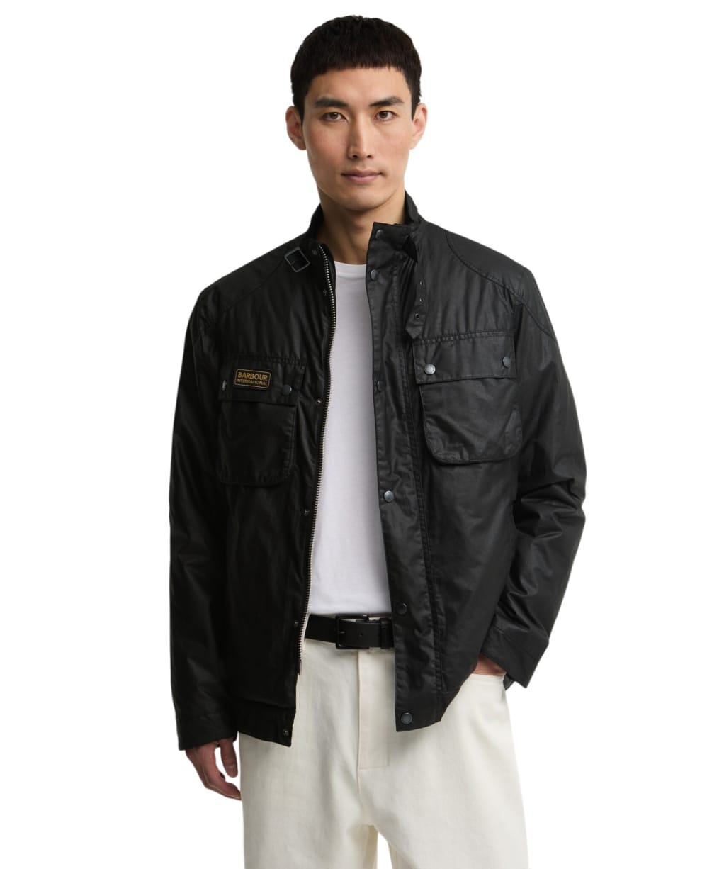 Men's Barbour International Winter Merton Waxed Jacket - Black