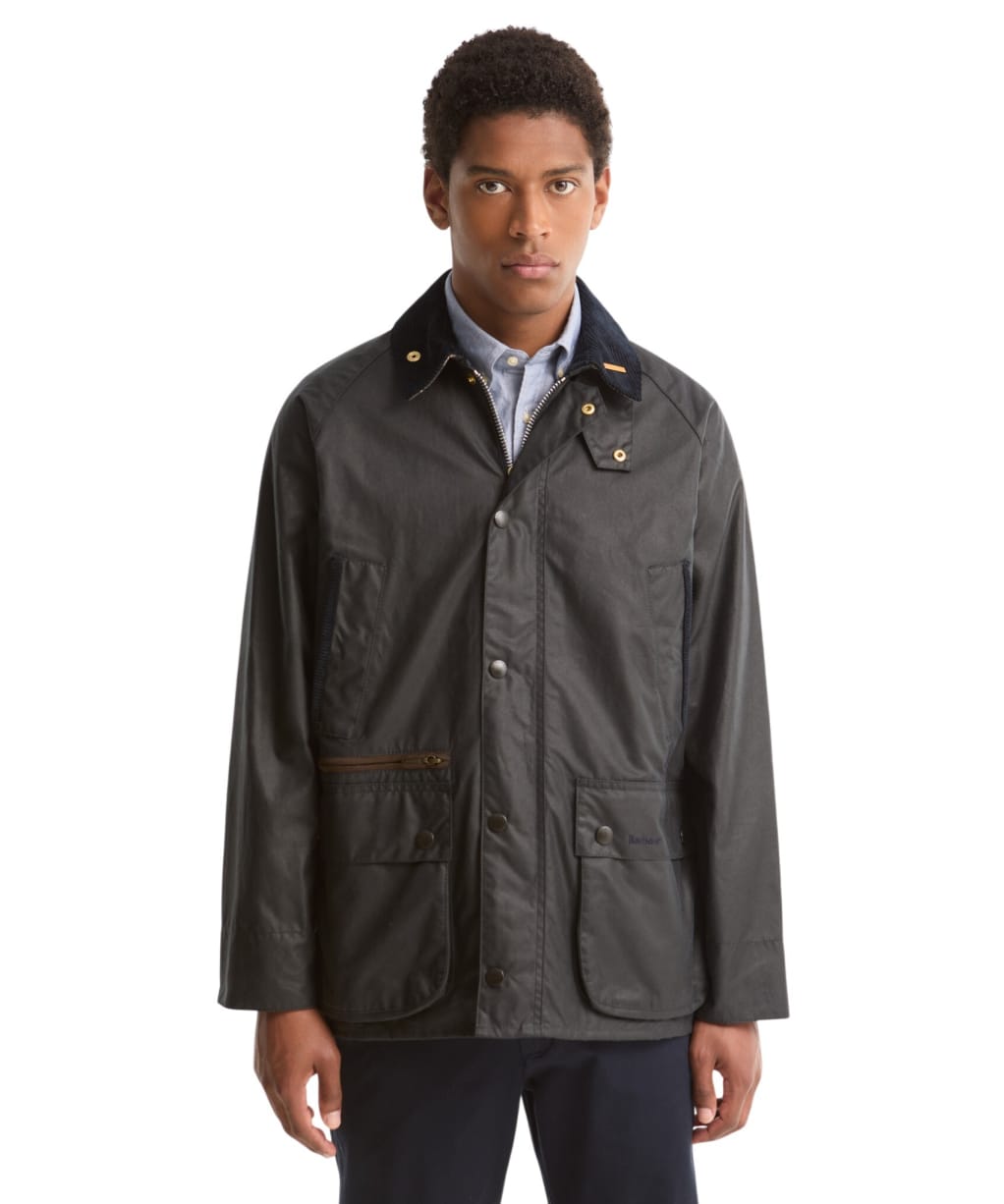 Men's Barbour Icons Bedale Waxed Jacket - Navy / Birchwood