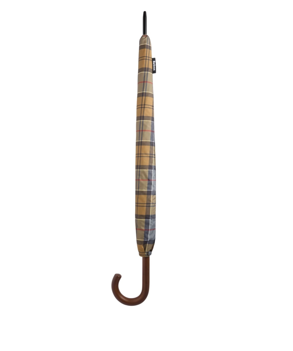 Barbour Mixed Tartan Full Length Umbrella - DRESS/CARDINAL/