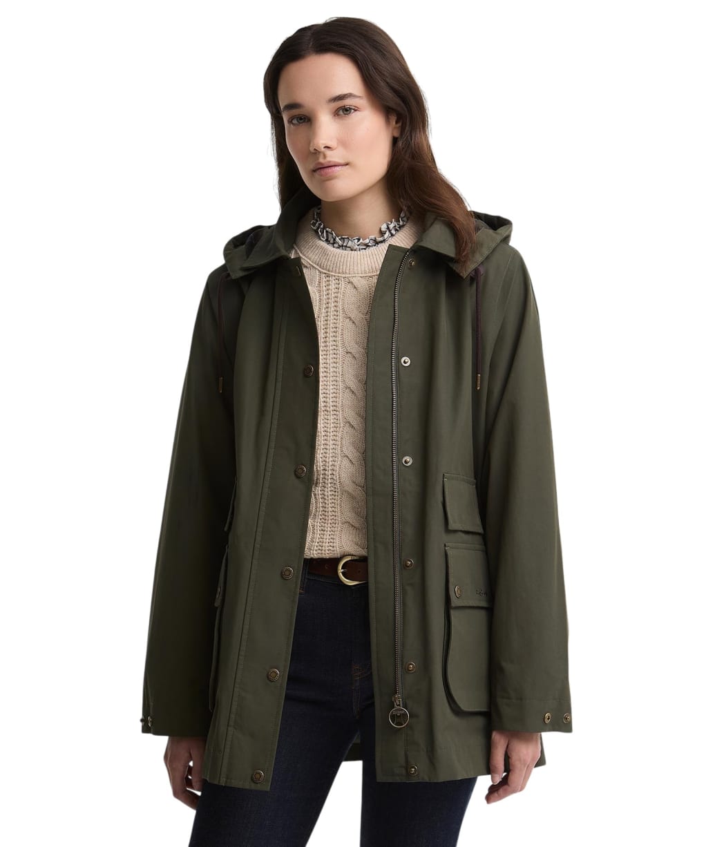 Women's Barbour Border Waterproof Jacket - Sage / Classic