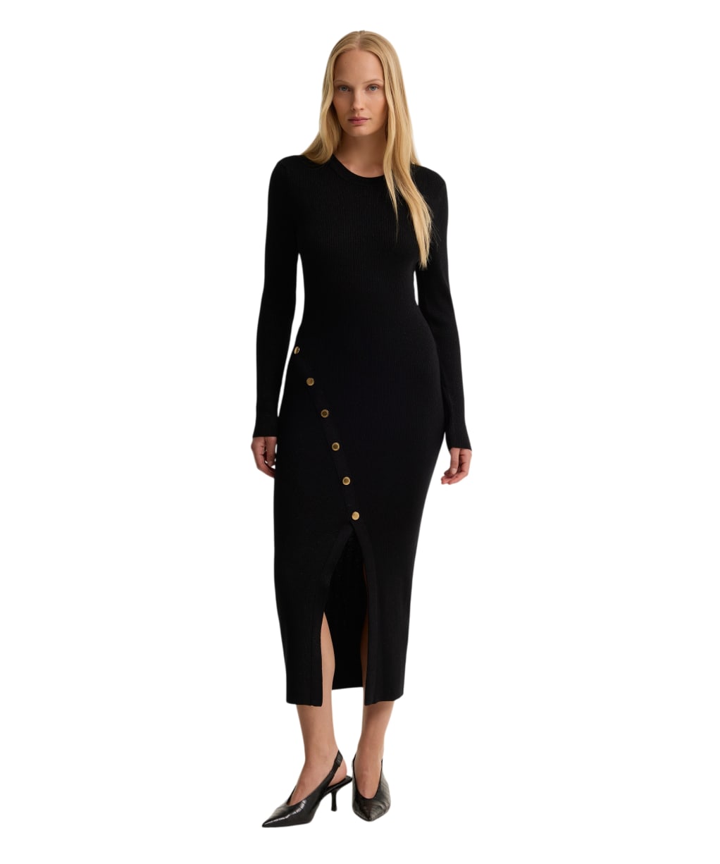Women's Barbour International Molina Knitted Midi Dress - Black