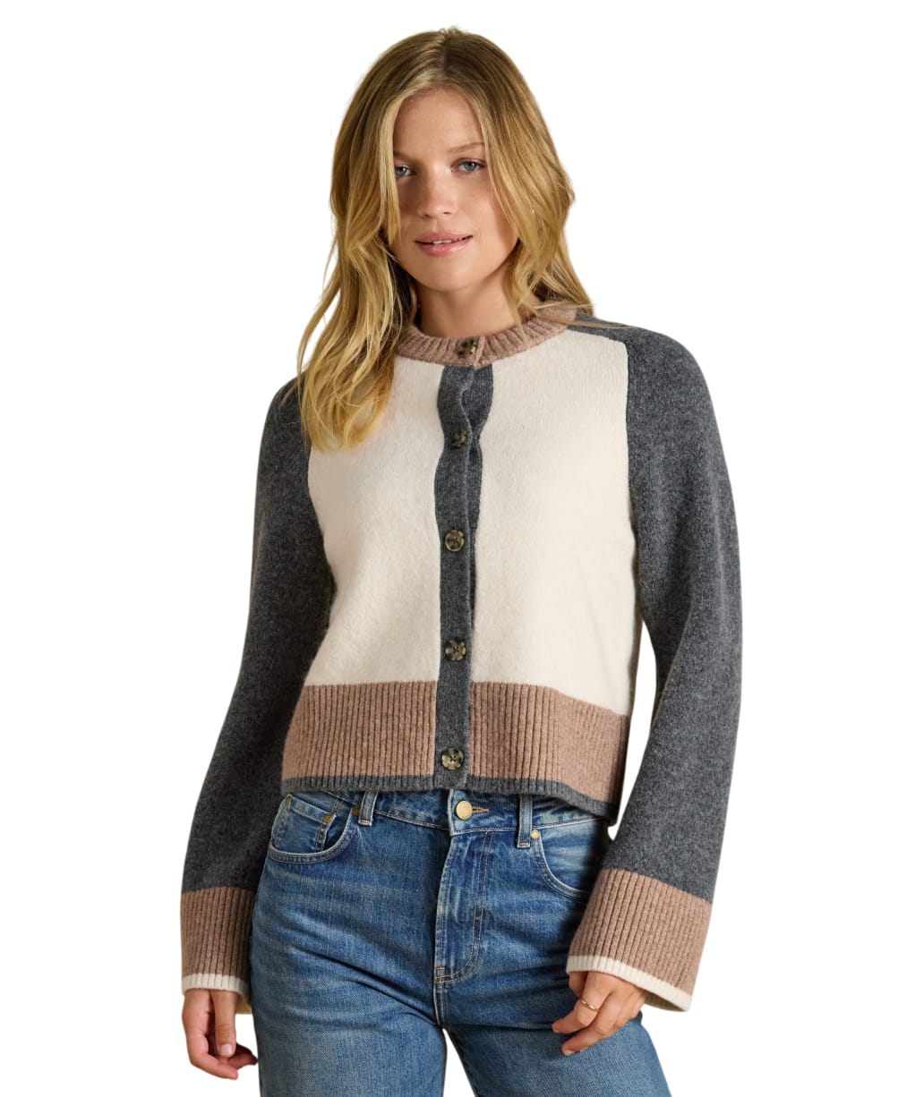 Women's Joules Nora Colourblock Cardigan - Brown