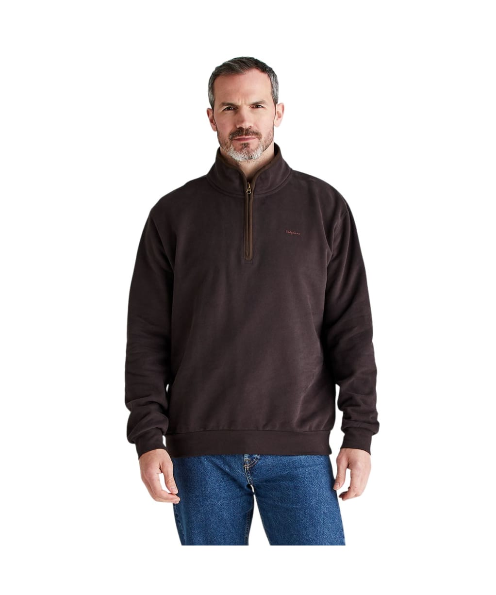 Men's Ridgeline Brancaster 1/4 Zip Top - Deep Bark