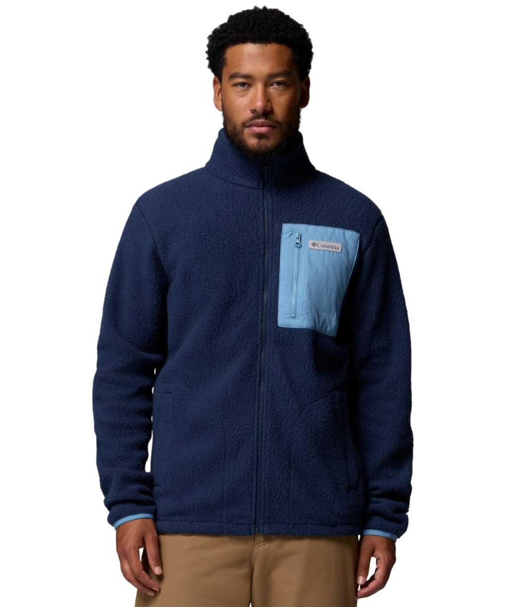  Men's Columbia Jasper Ridge™ Pebbled Full Zip Fleece - Collegiate Navy / Rainy Day