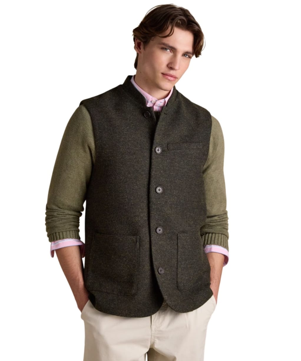 Men's Joules Tweed Gilet - Green