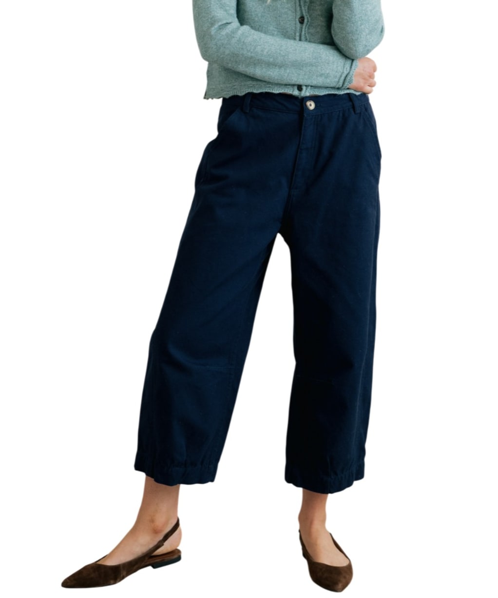 Women's Lily & Me Georgia Canvas Trousers - Navy