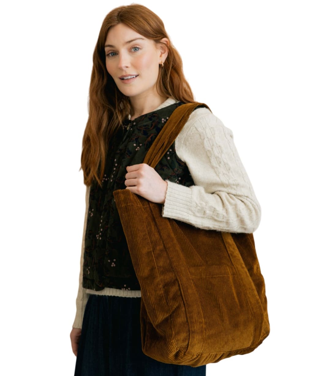 Women's Lily & Me Jumbo Cord Shopper Bag - Burnt Caramel