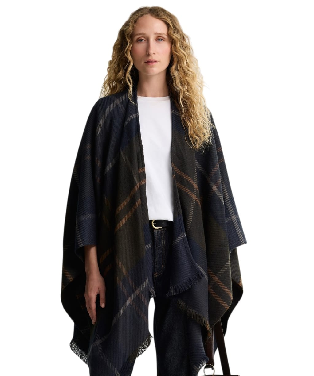 Women's Barbour Blair Tartan Serape - Shadow Classic Tartan