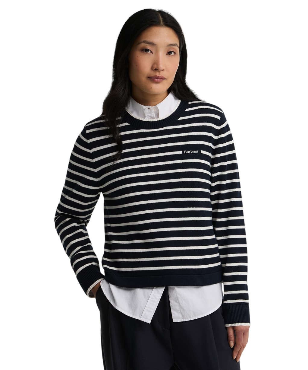 Women's Barbour Emmy Knitted Jumper - Dark Navy Stripe