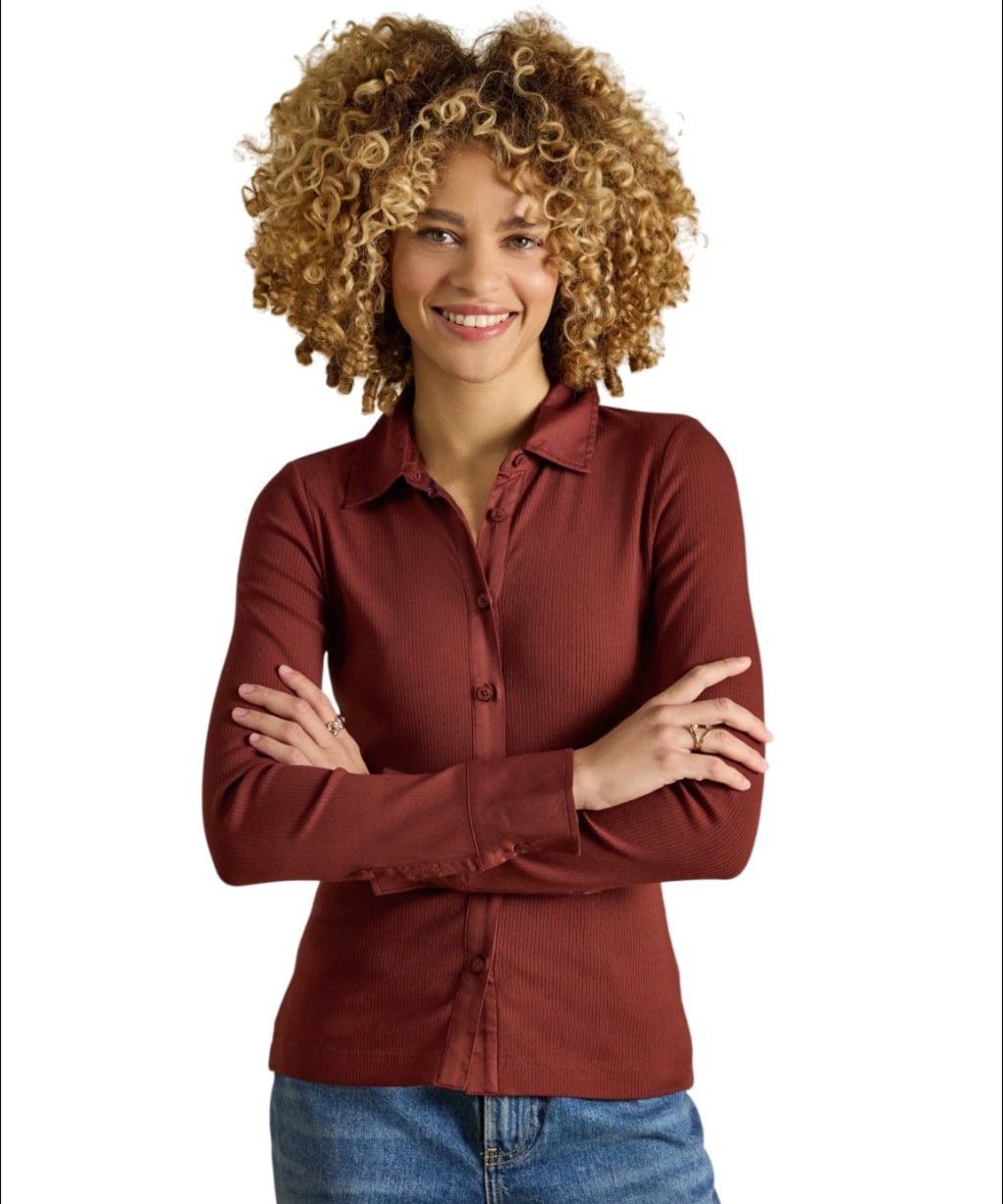  Women's Joules Anita Shirt - Port Red