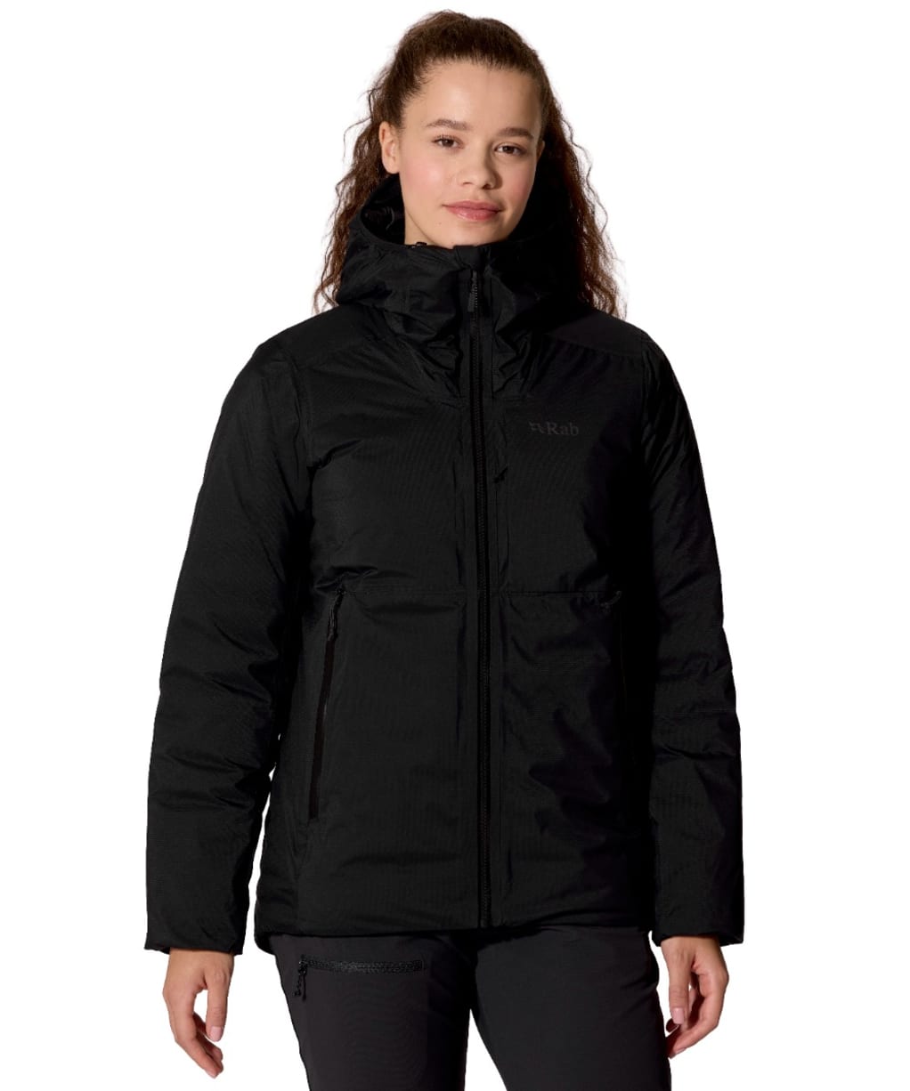  Women's Rab Microlight Shield Waterproof Down Jacket - Black