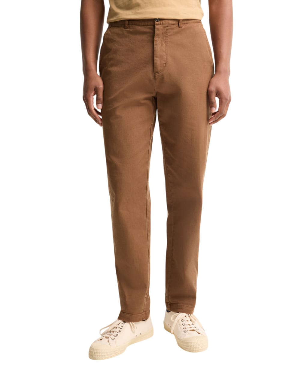 Men's Barbour Washed Stretch Twill Tailored Fit Trouser - Dark Sand