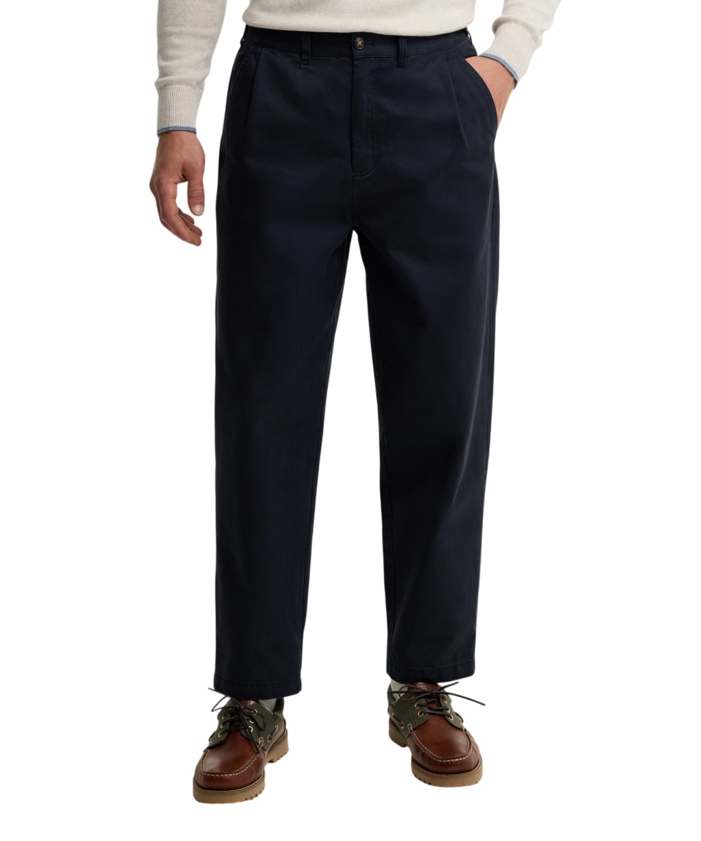 Men's Barbour Yorklane Twill Trouser - Dark Navy