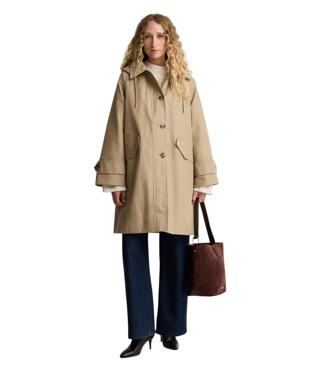  Women's Barbour Harleigh Waterproof Jacket - Light Trench / Birchwood