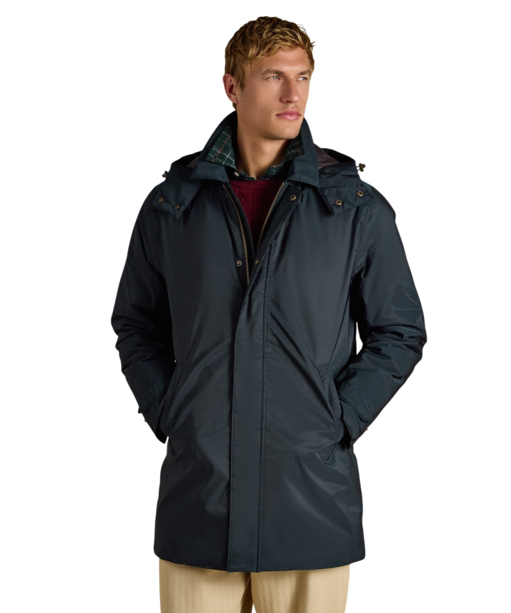  Men's Joules Clarendon Waterproof Longline Car Coat - Navy