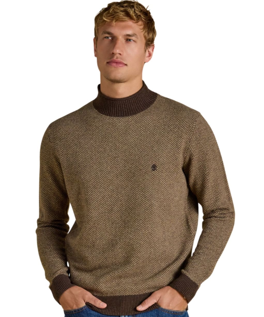 Men's Joules Highland Roll Neck Jumper - Brown
