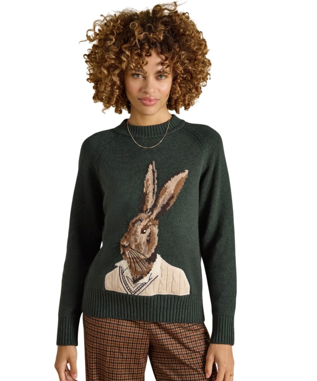 Women's Joules Hare Knited Jumper - Green
