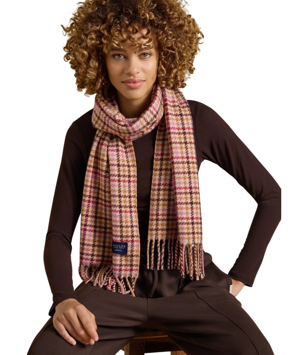 Women's Joules Langtree Scarf - Berry Houndstooth