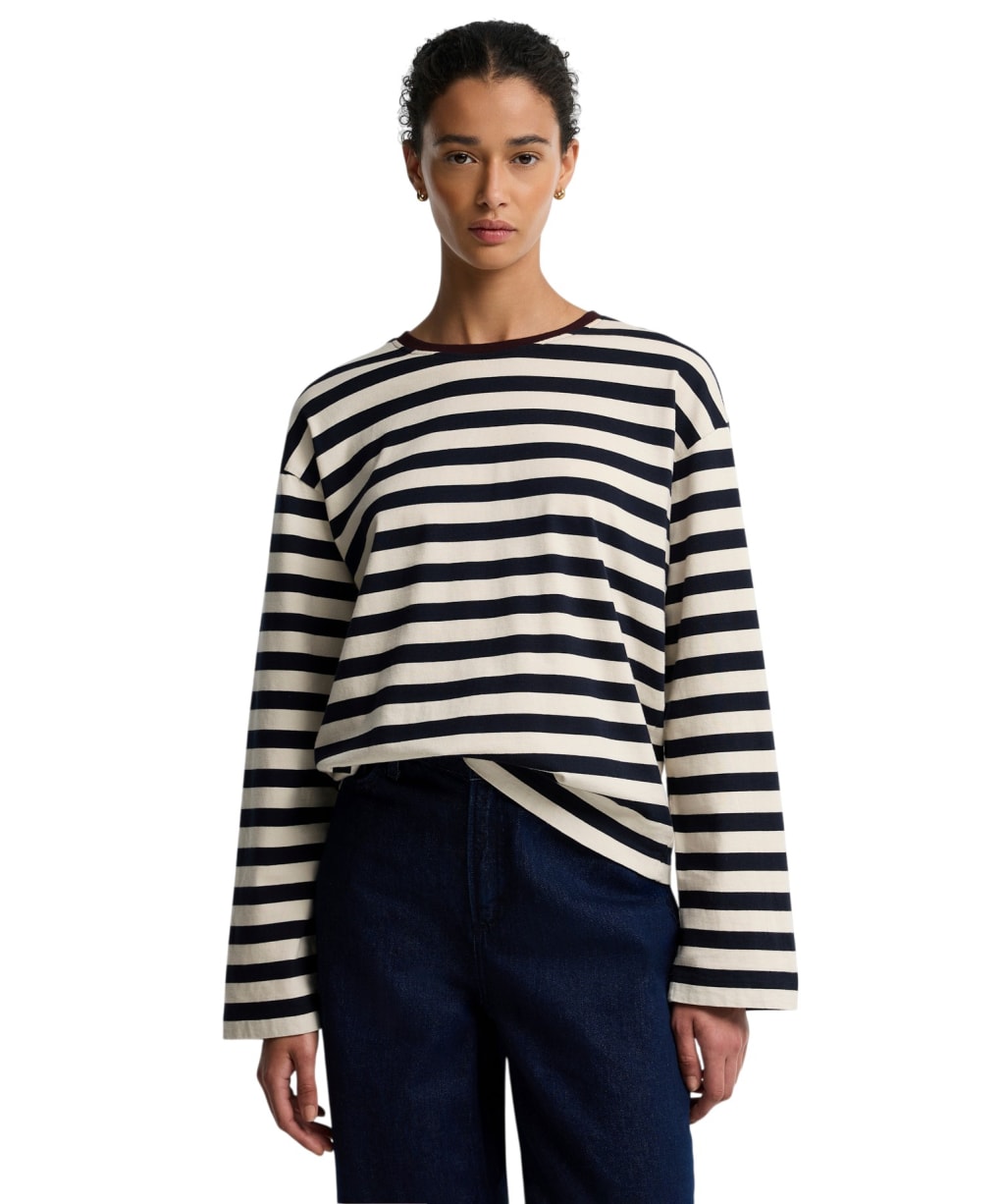 Women's Barbour Woodhouse Striped Top - Dark Navy / Birch