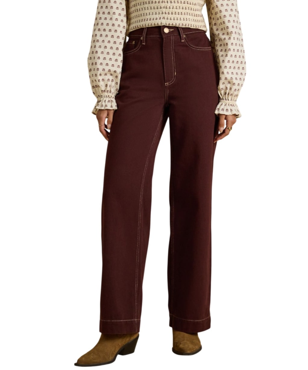 Women's Joules High Rise Wide Leg Jeans - Chocolate Brown