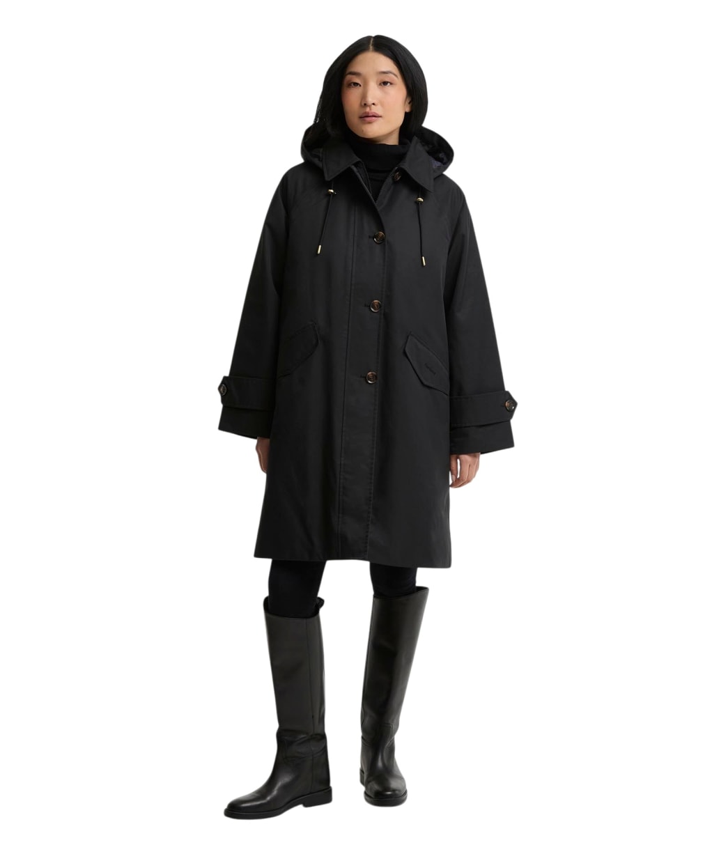 Women's Barbour Harleigh Waterproof Jacket - Black / Shadow Classic