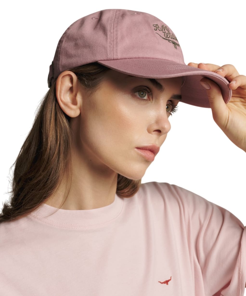 R.M. Williams Script Longhorn Baseball Cap - Mauve