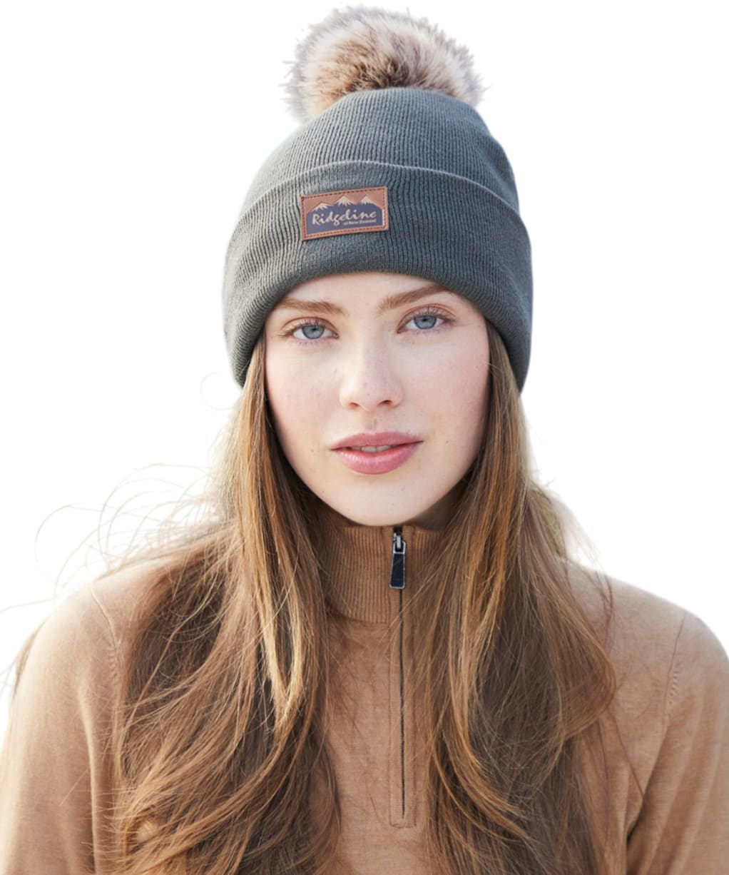 Ridgeline Heritage Fine Knit Bobble Hat - Moss