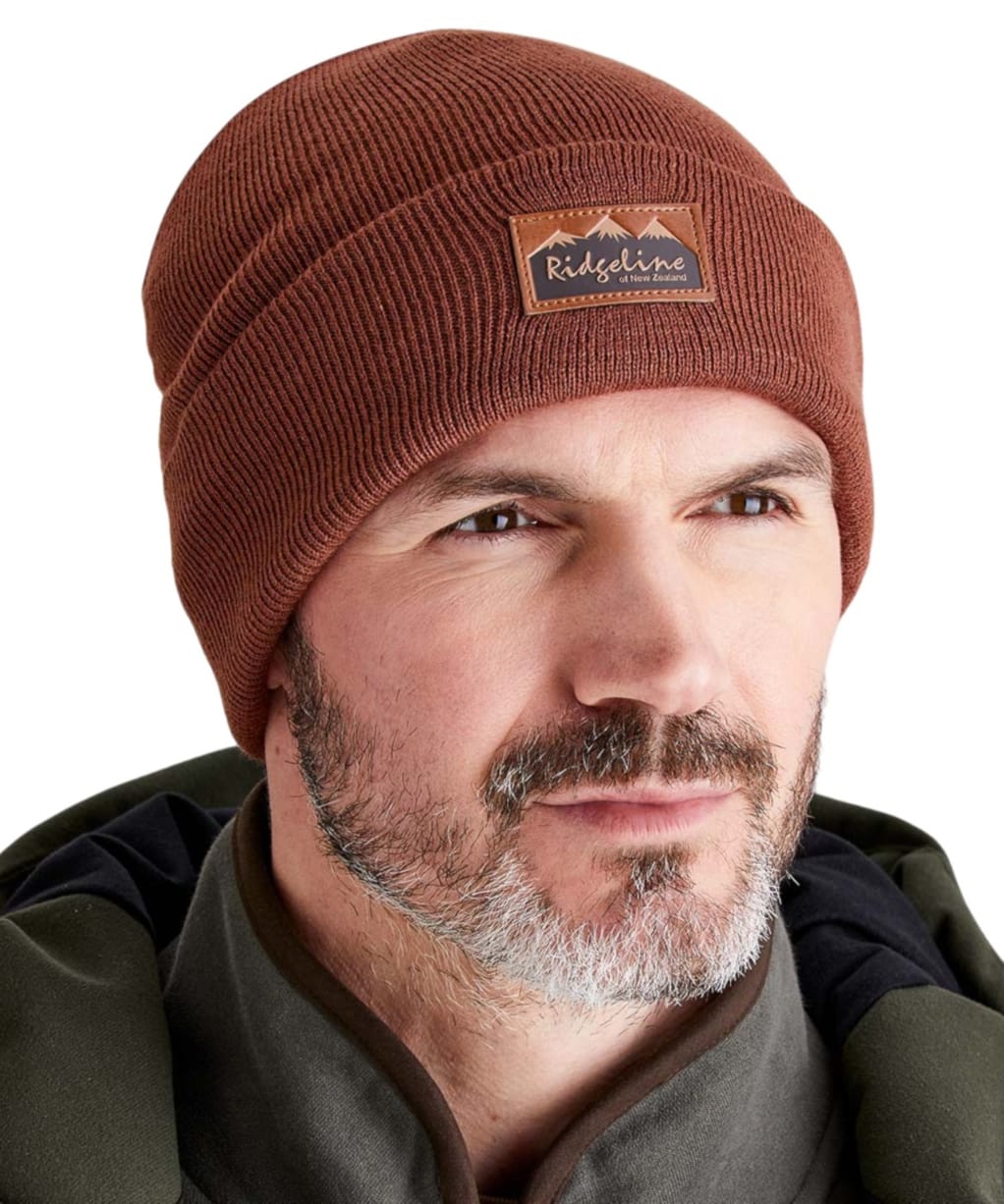 Ridgeline Heritage Fine Knit Beanie Hat - Nutmeg