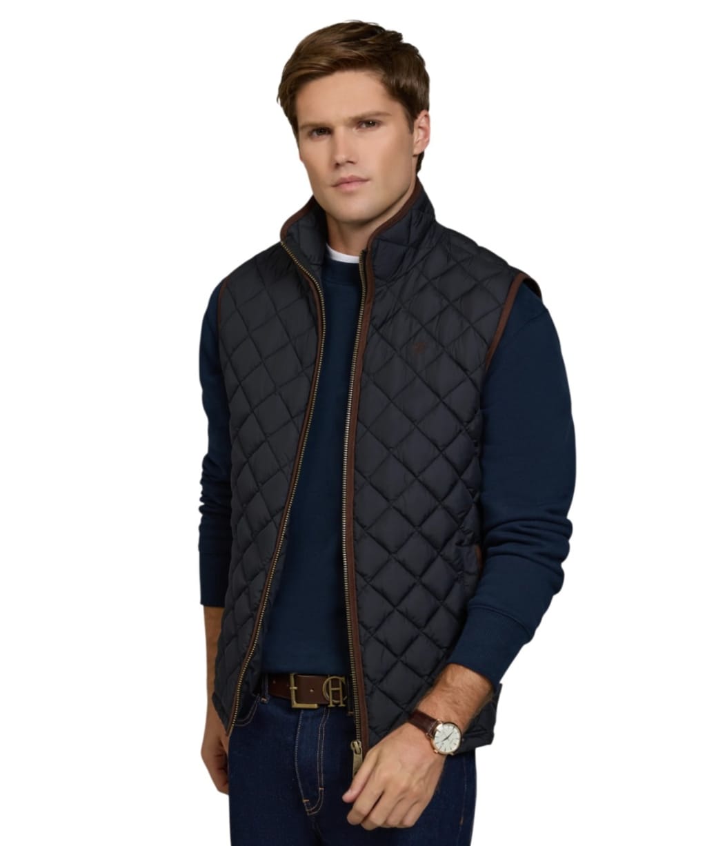 Men's Holland Cooper Country Quilted Gilet - Ink Navy