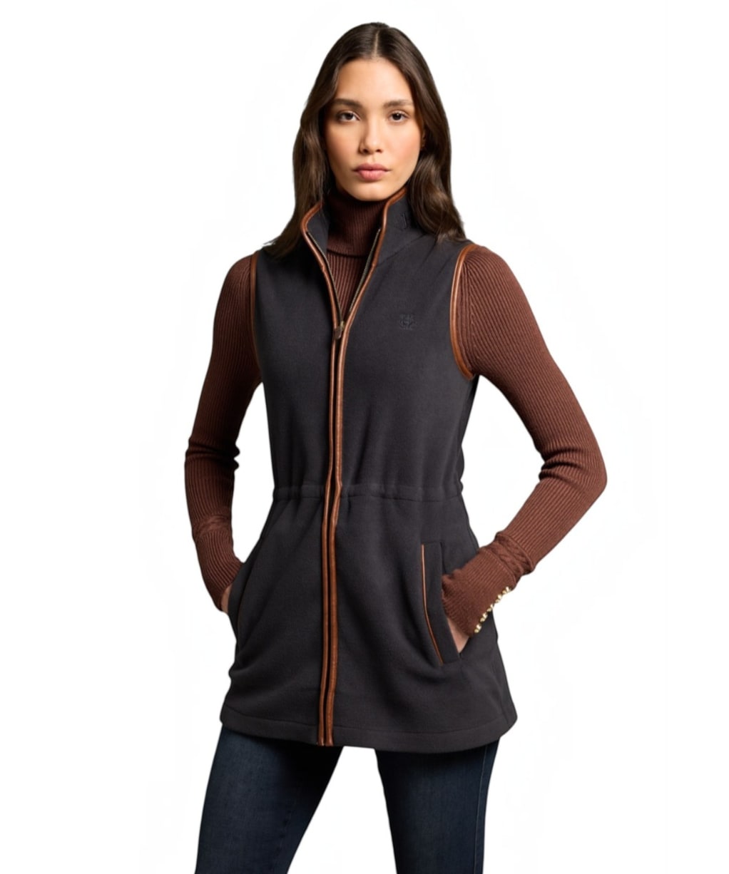 Women's Holland Cooper Country Longline Fleece Gilet - Ink Navy