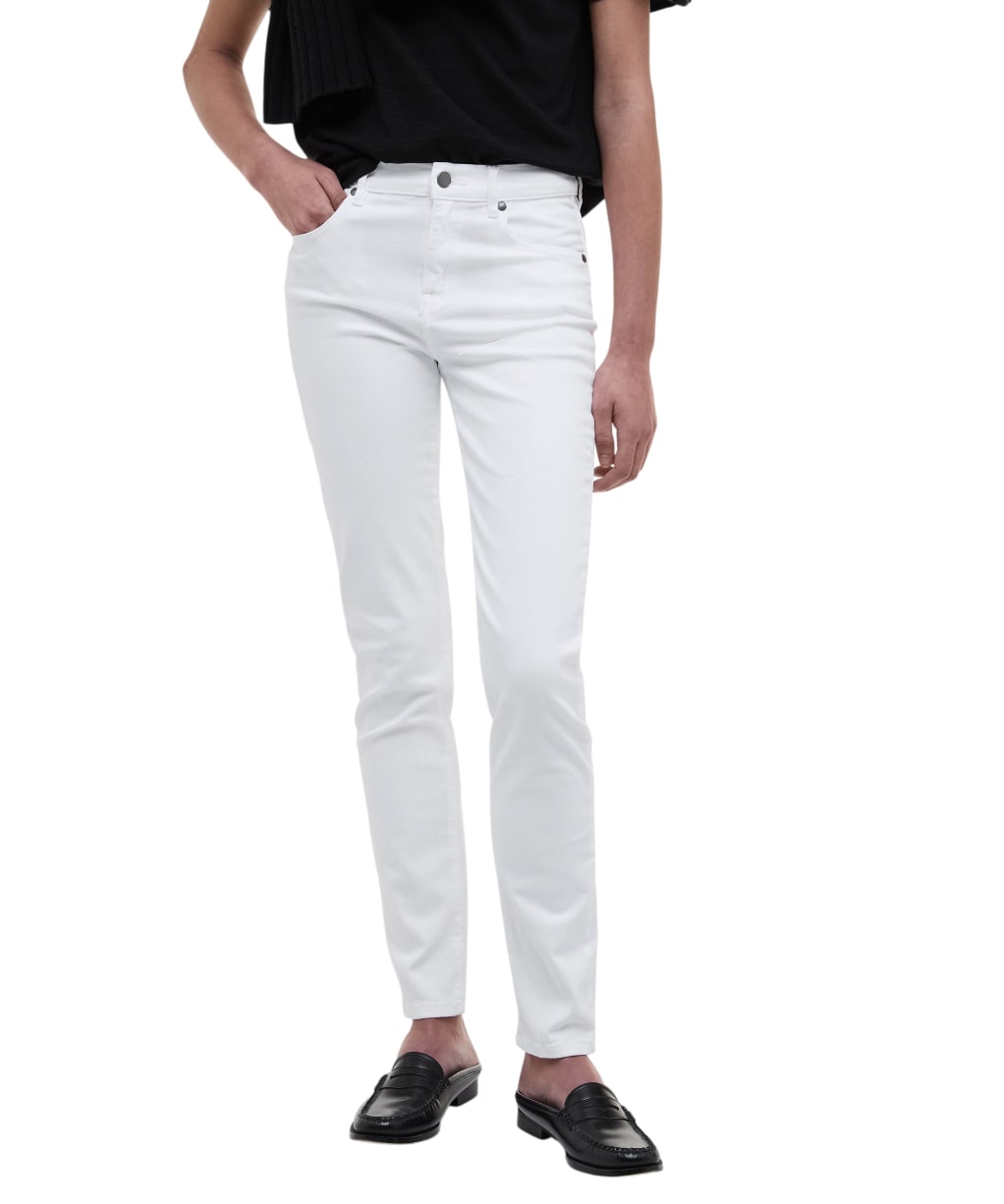 Women's Barbour Essential Slim Trousers - White