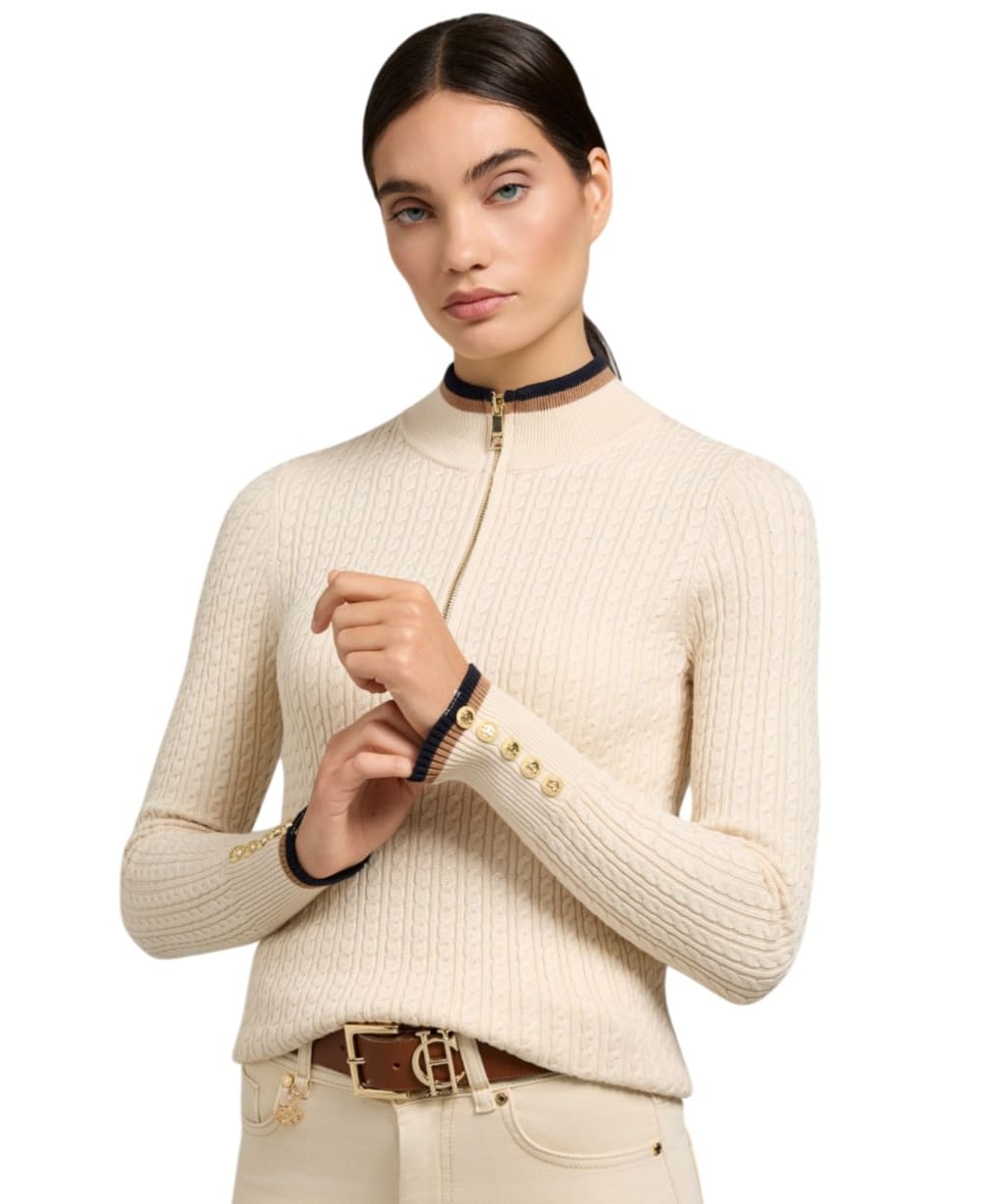 Women's Holland Cooper Zoe Quarter Zip Knit - Almond