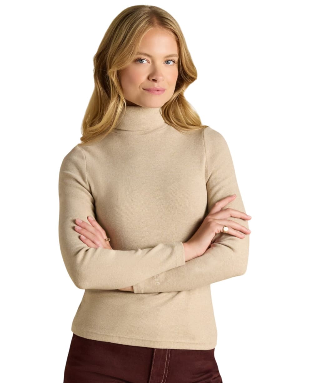 Women's Joules Warm Handle Rib Roll Neck Jumper - Oat Marl