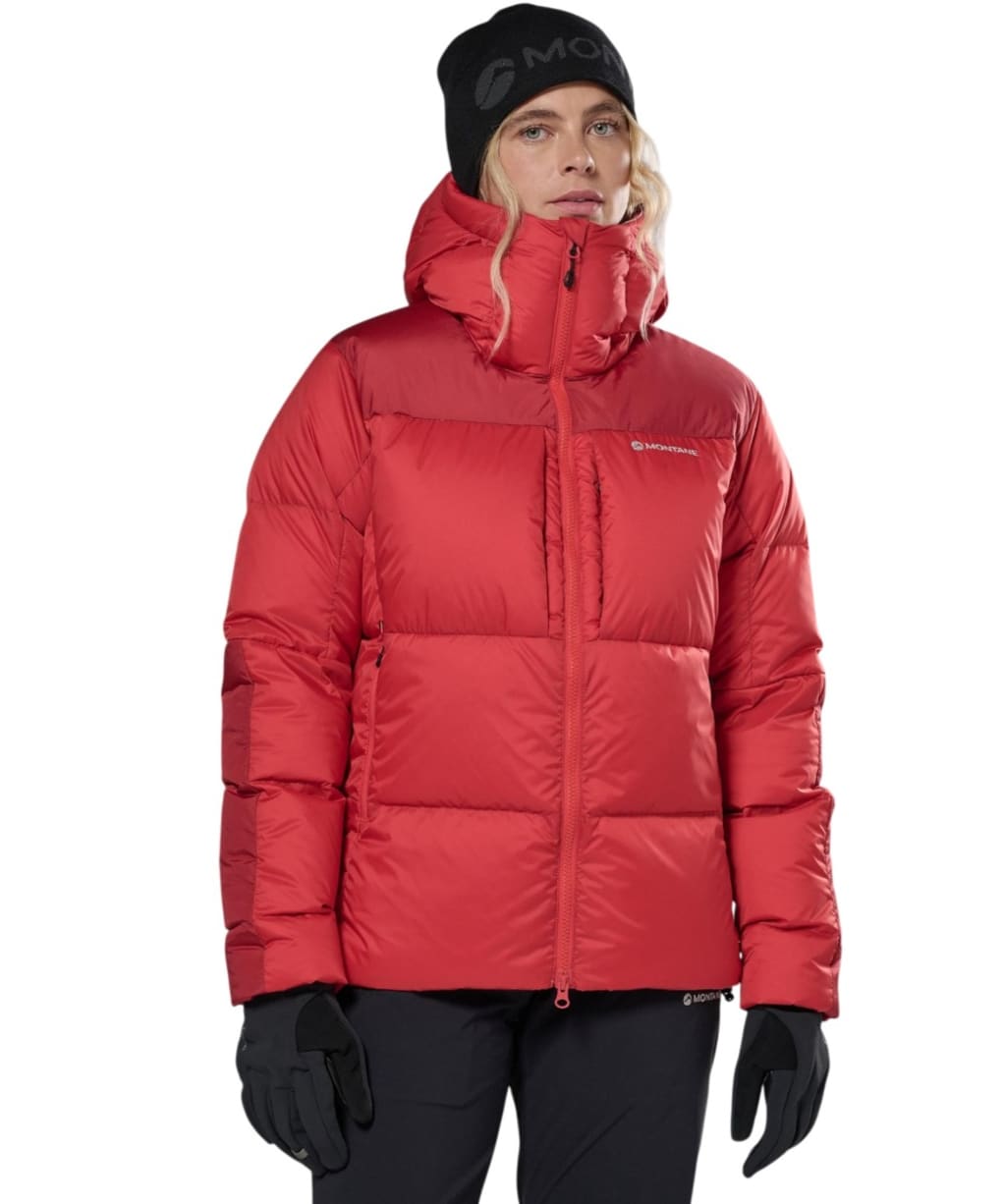 Women's Montane Glacium Hooded Down Jacket - Adrenaline Red