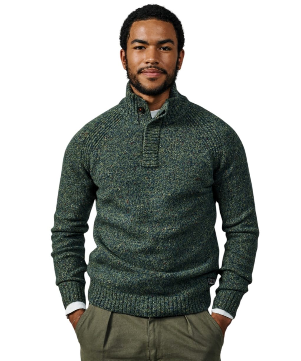 Men's Aubin Firsby Button Neck Sweater - Khaki