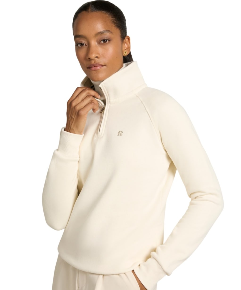 Women's Holland Cooper Burford Quarter Zip Sweat - Ecru