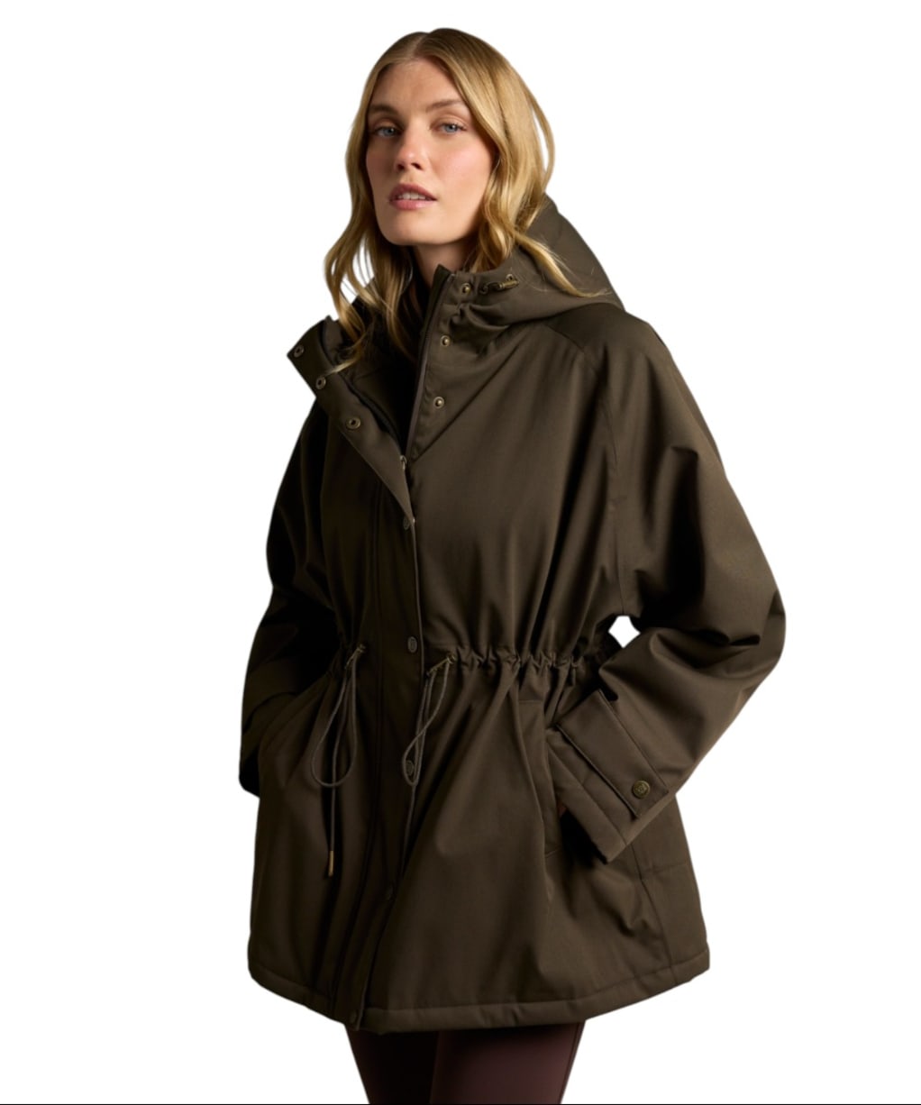 Women's Holland Cooper One-Size Waterproof Parka - Olive Brown