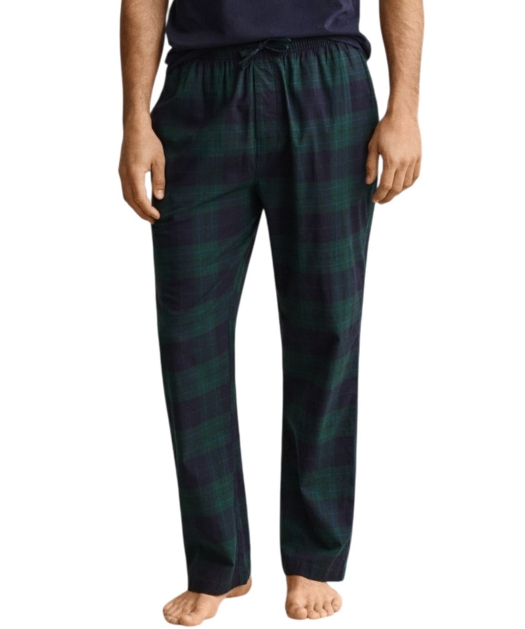Men's GANT Flannel Check Pyjama Pants - Tartan Green