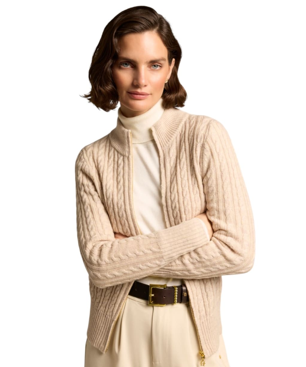 Women's Holland Cooper Tacoma Zip Through Cardigan - Barley