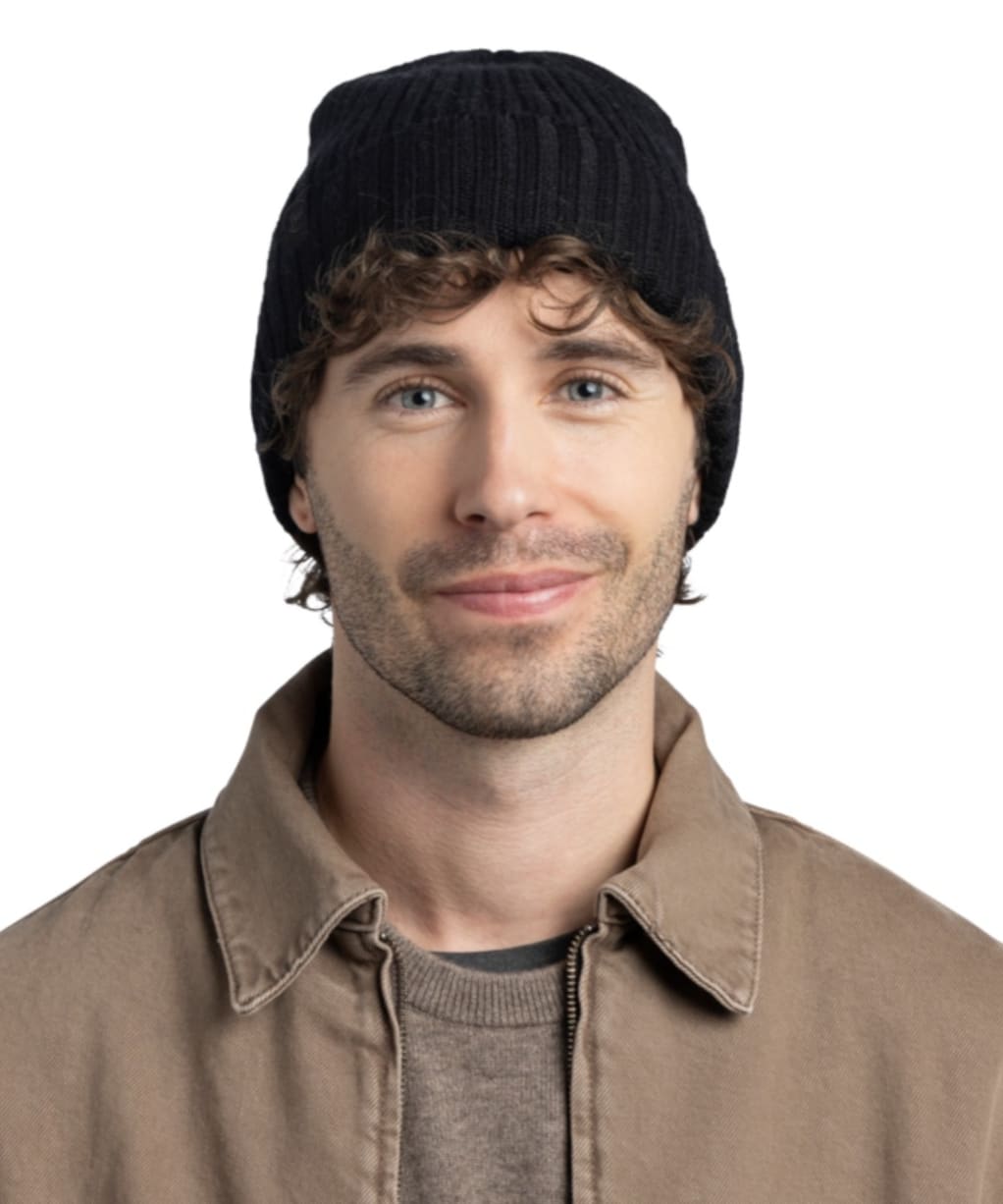 Buff Norval Merino Knitted Beanie - Black